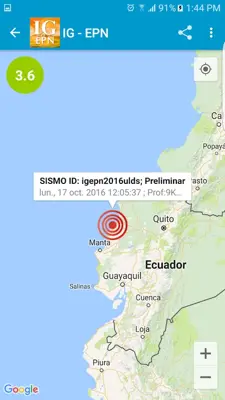 SISMOS ECUADOR android App screenshot 1