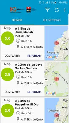 SISMOS ECUADOR android App screenshot 2